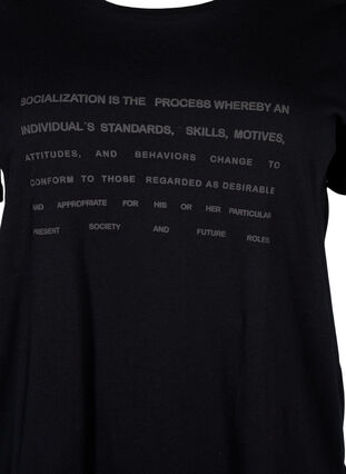 T-shirt avec motif de texte, Black W. Black, Packshot image number 2