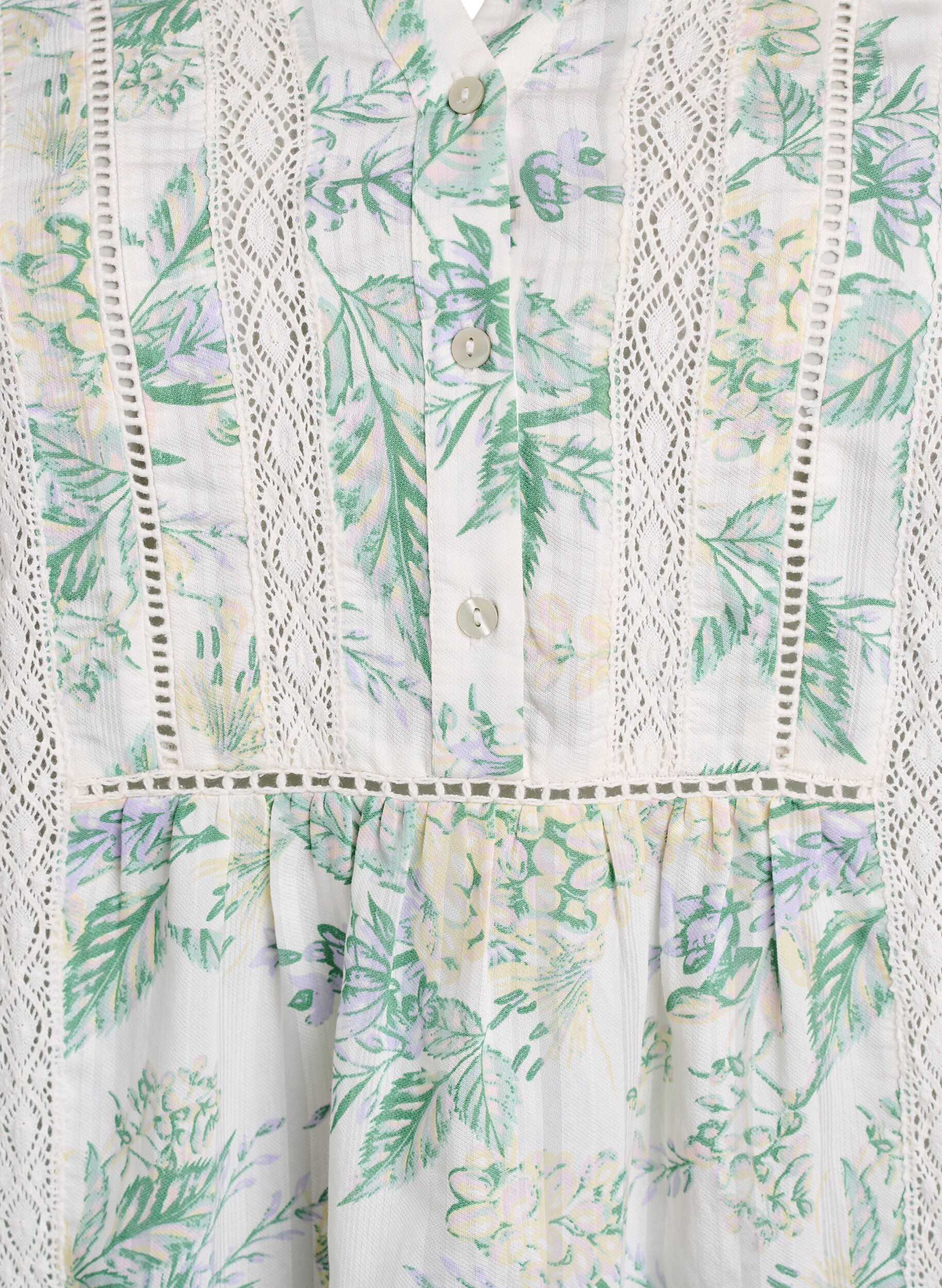 Zizzi Robe courte en viscose avec bordure en dentelle et coupe trap&egrave;ze, Blanc, Packshot image number 2