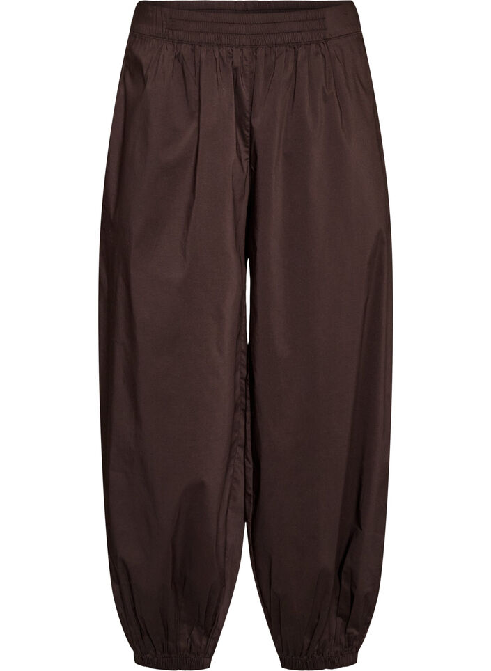 Pantalon ballon avec poches et ceinture &eacute;lastique, Marron, Packshot image number 0