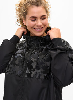 Hooded jacket, Black, Model image number 2