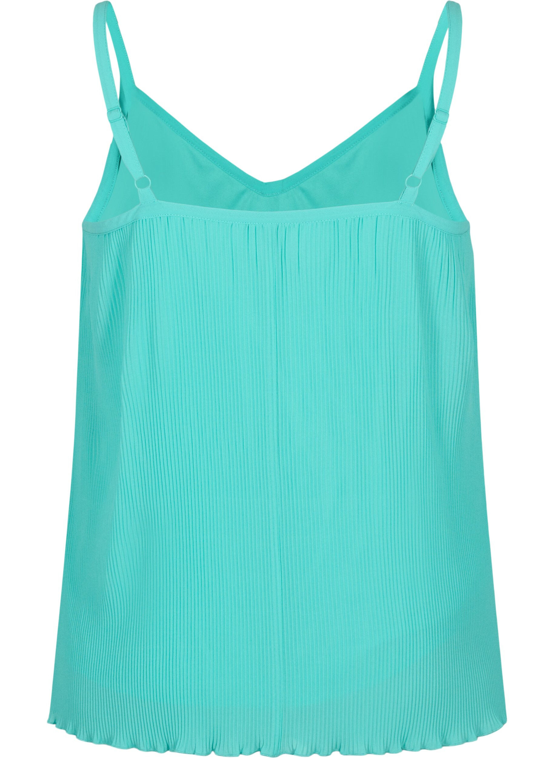 Zizzi Top pliss&eacute; sans manches, Turquoise, Packshot image number 1