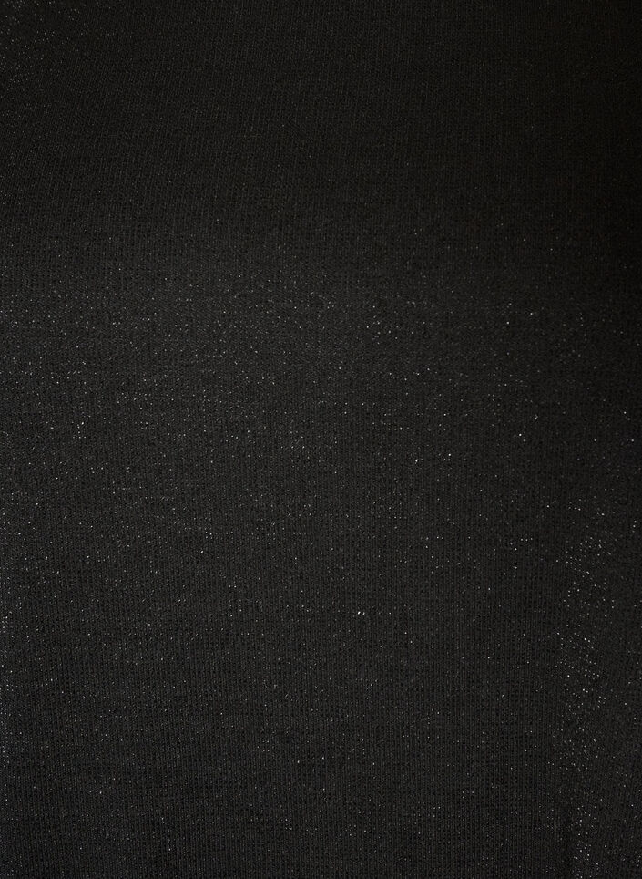Jersey jurk met glitter en kanten rand, Zwart, Packshot image number 2