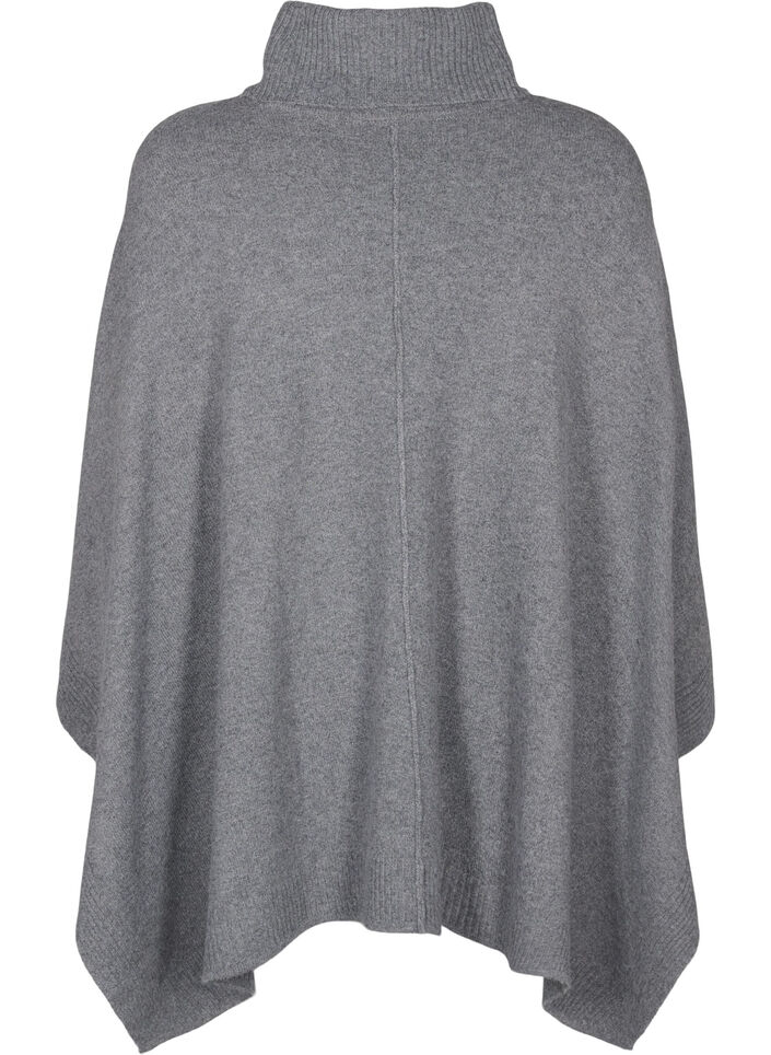 Poncho avec col montant, Medium Grey Melange, Packshot image number 1