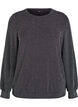 Blouse met visgraatpatroon en glinsterend garen, Zwart, Packshot image number 0