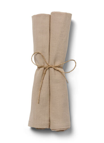 Lot de 2 serviettes en coton, Oxford Tan, Packshot image number 0