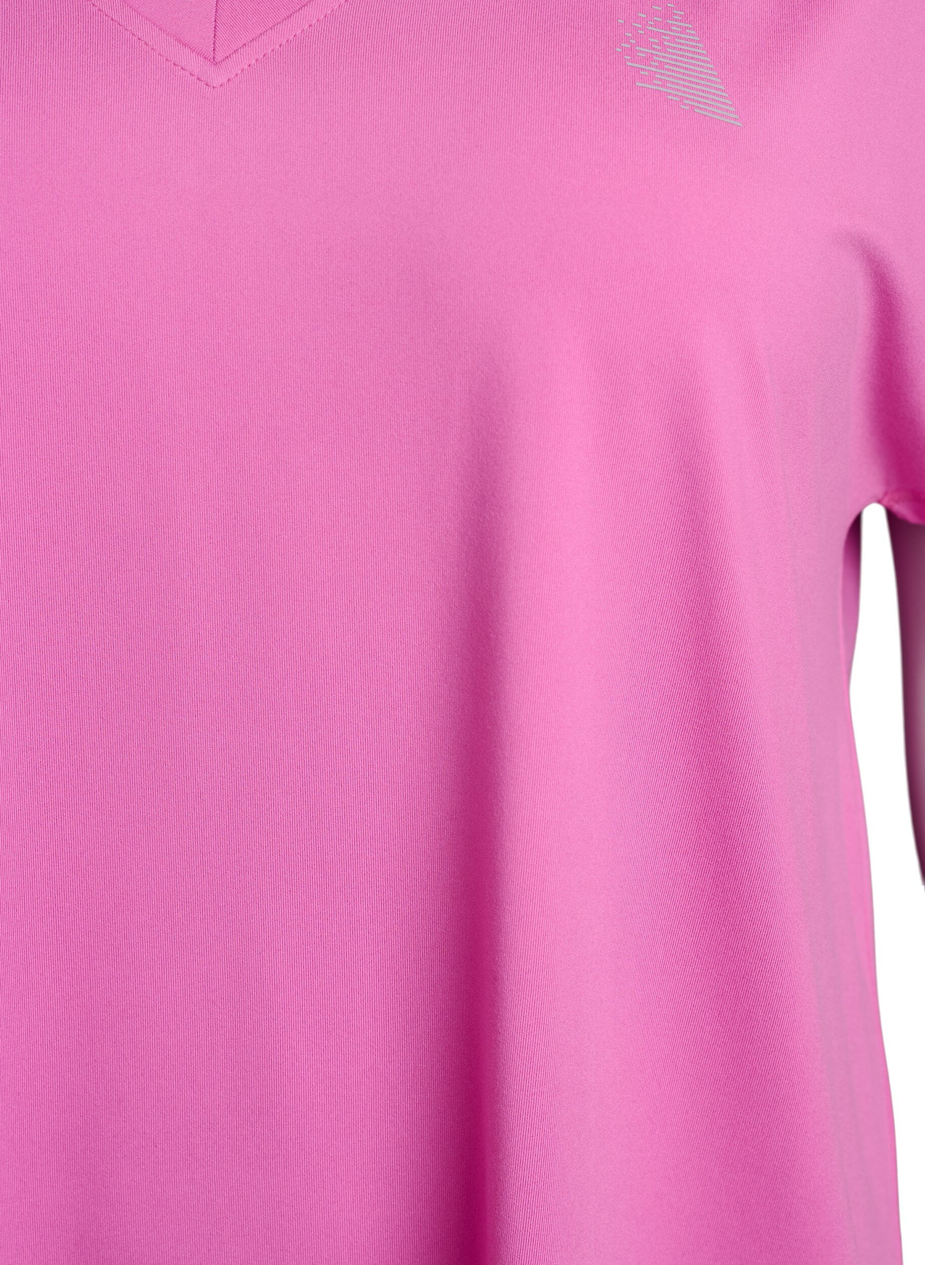 ZizziLosvallend trainings-T-shirt met V-hals, Roze, Packshot image number 2