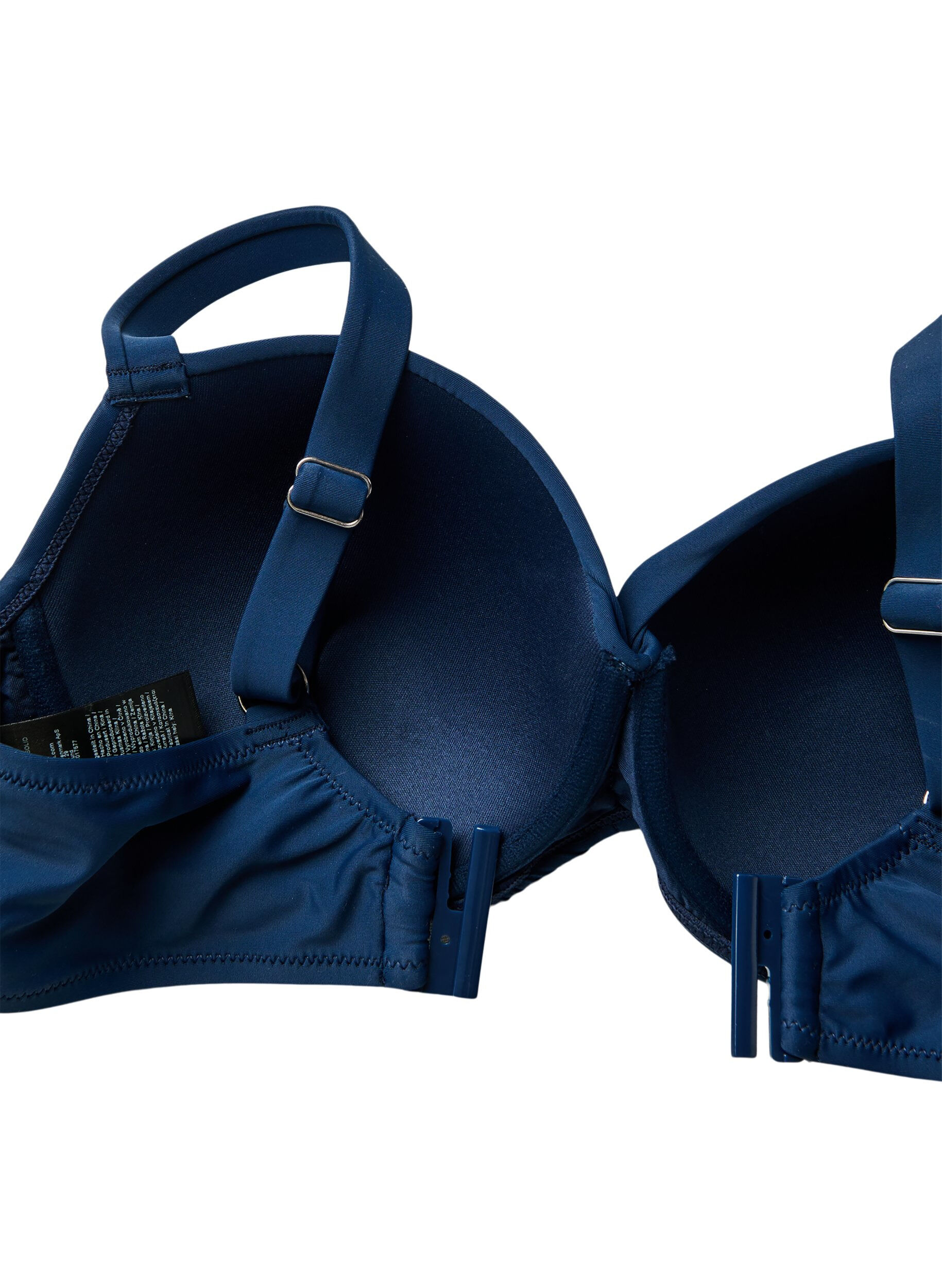 ZizziBikini top met beugel en plooien, Blauw, Packshot image number 3