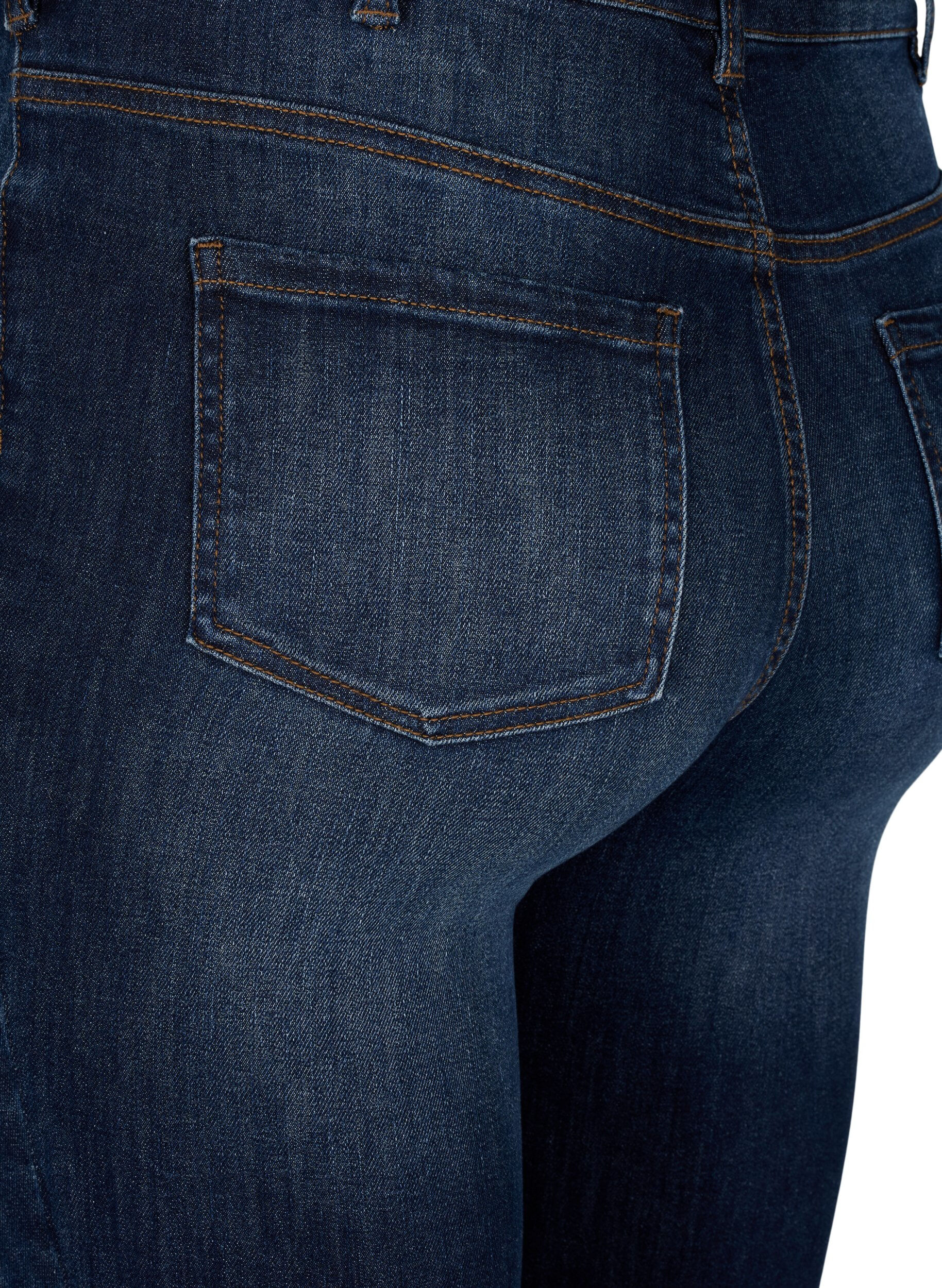 ZizziSuper smalle jeans met hoge taille, Dark Blue, Packshot image number 3