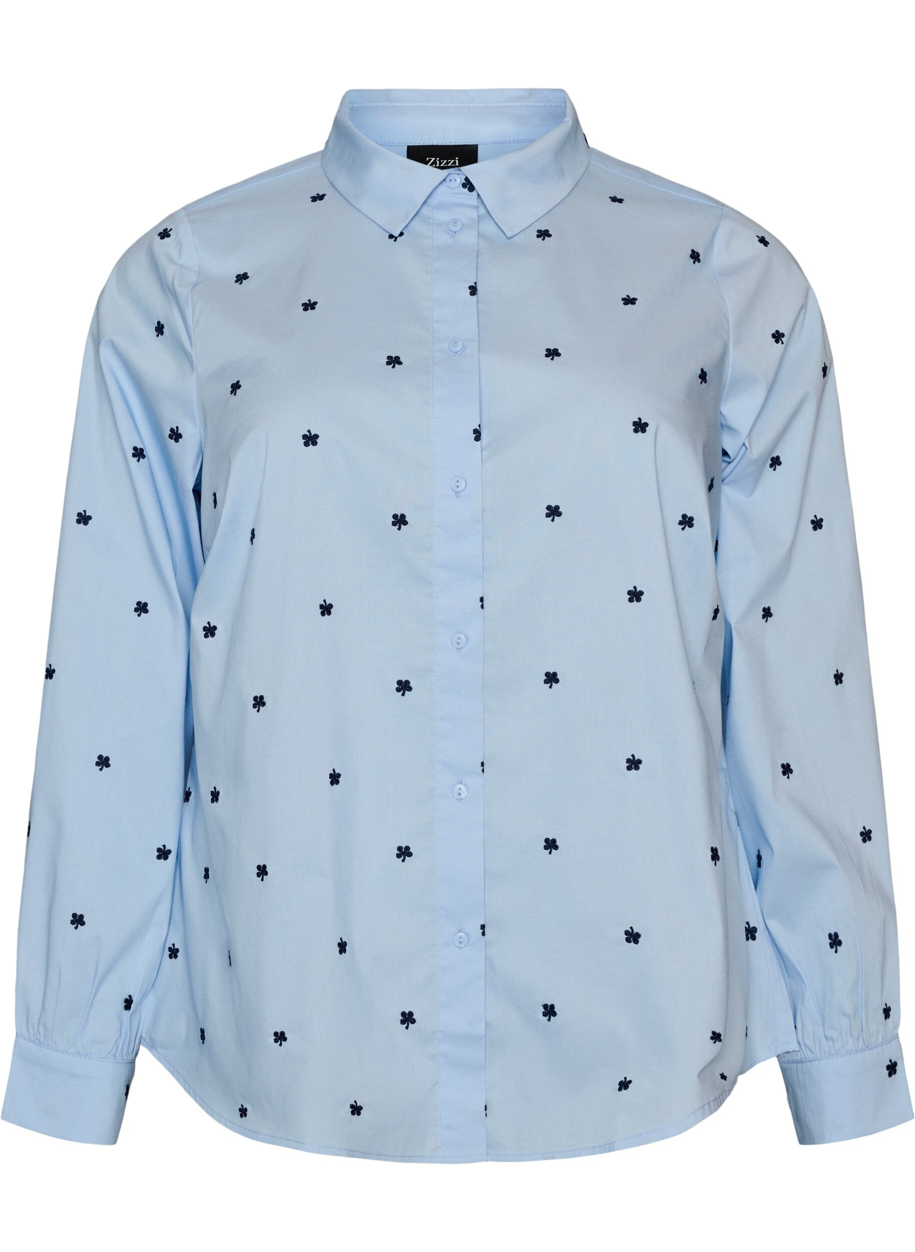 ZizziChemise avec cerises brod&eacute;es, Bleu Clair, Packshot image number 0