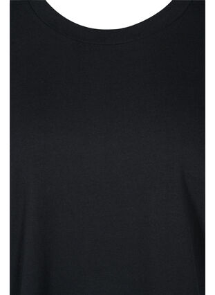 Top en coton avec manches larges, longueur 2/4, Black, Packshot image number 2