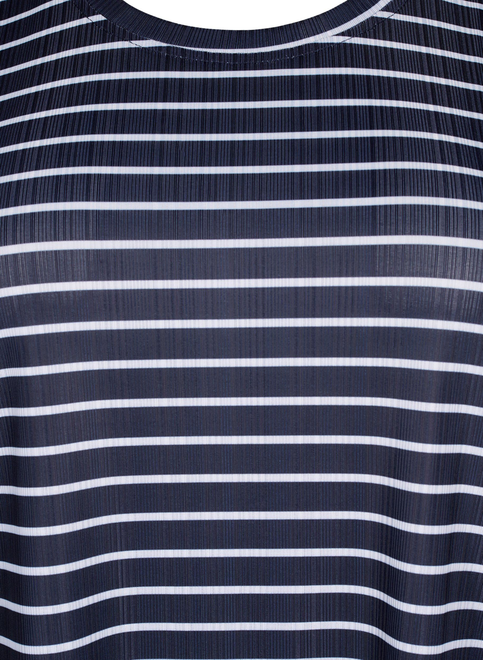 Zizzi FLASH - T-shirt &agrave; rayures, Night S. W. Stripe, Packshot image number 2