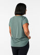 T-shirt de sport ample avec col en v, Vert clair, Model image number 2