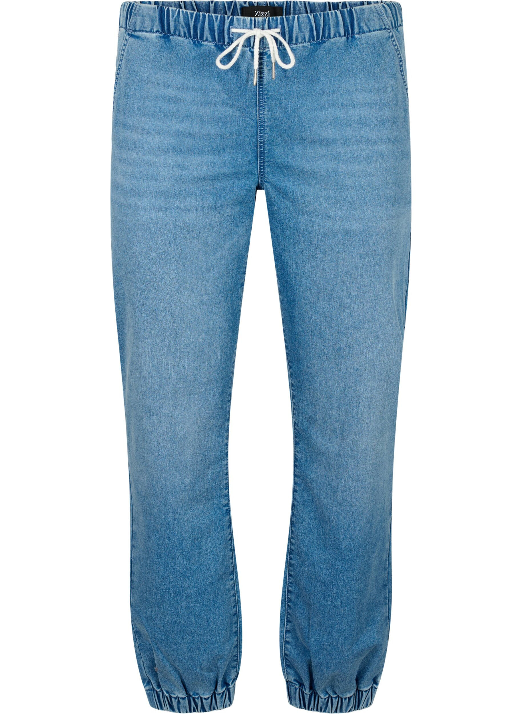 Denim joggers met zakken