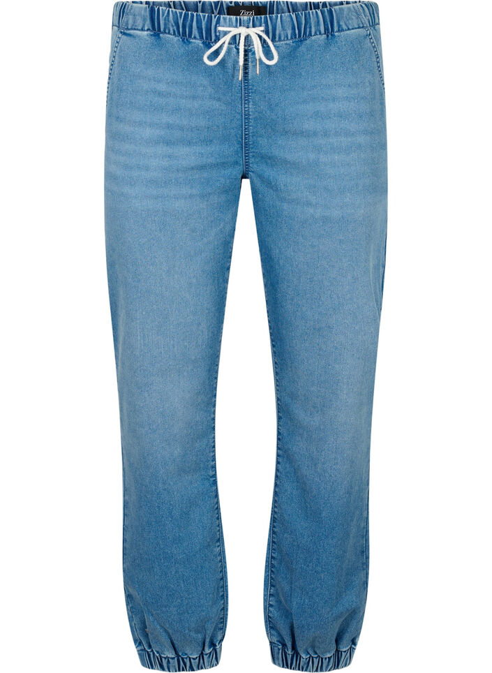 Denim joggers met zakken, Blauw, Packshot image number 0