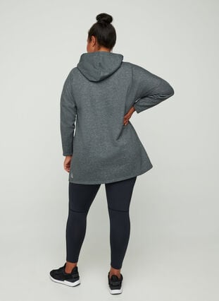 Sweatshirt long capuche, Dark Grey Melange, Model image number 1