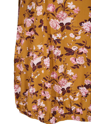 Robe en viscose à manches courtes avec imprimé, Yellow Flower, Packshot image number 3