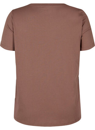 T-shirt en coton bio avec imprimé, Deep Taupe, Packshot image number 1
