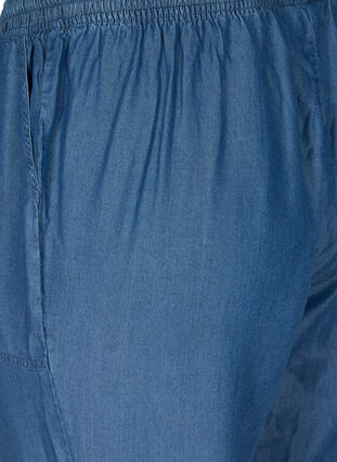 Pantacourt ample en lyocell, Medium Blue Denim, Packshot image number 3