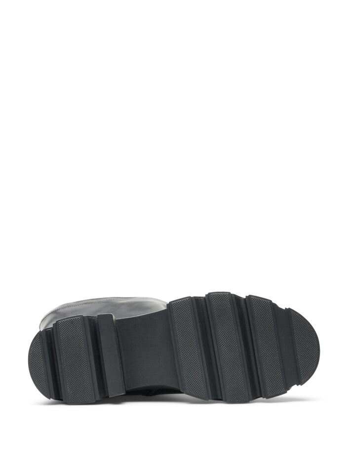 Botte haute en similicuir &agrave; semelle &eacute;paisse, Noir, Packshot image number 4