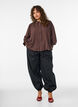 Chemise coupe ballon avec fermeture zipp&eacute;e invisible, Marron, Model image number 1