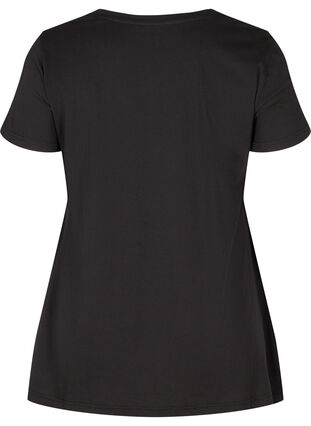 Katoenen t-shirt met korte mouwen en a-lijn, Black w. Gold Star, Packshot image number 1