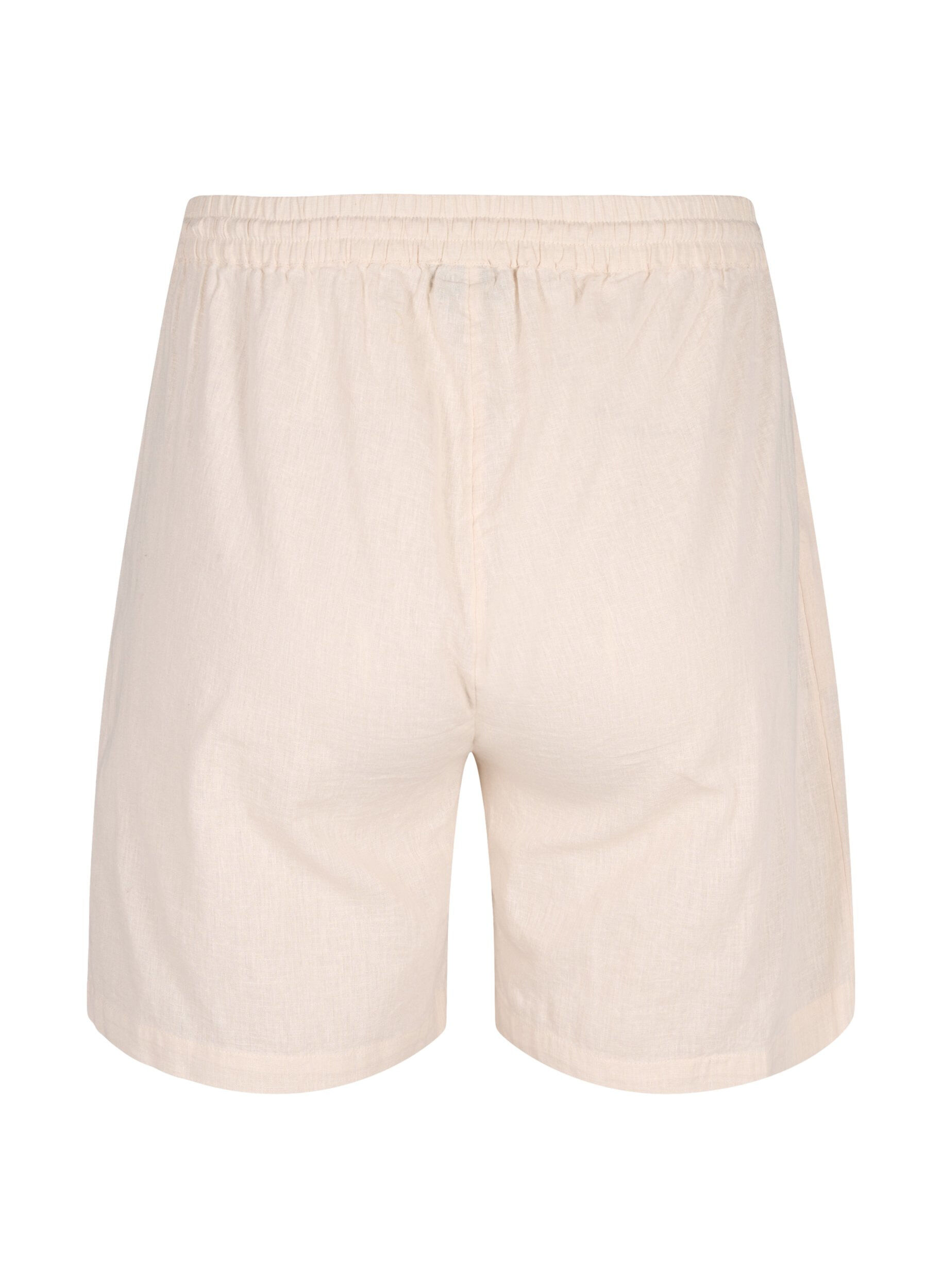 Zizzi Short ample en m&eacute;lange de coton avec du lin, Sandshell, Packshot image number 1