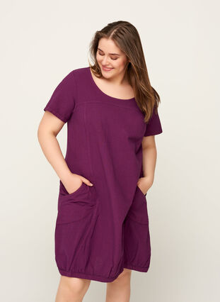 Comfortabele jurk, Dark Purple, Model image number 0