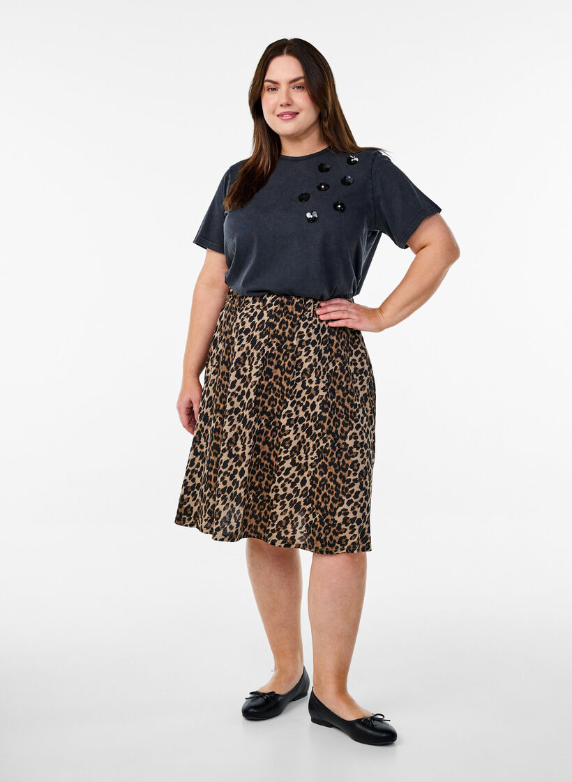 2-pack skaterrokken in viscose, Zwart, Model image number 0