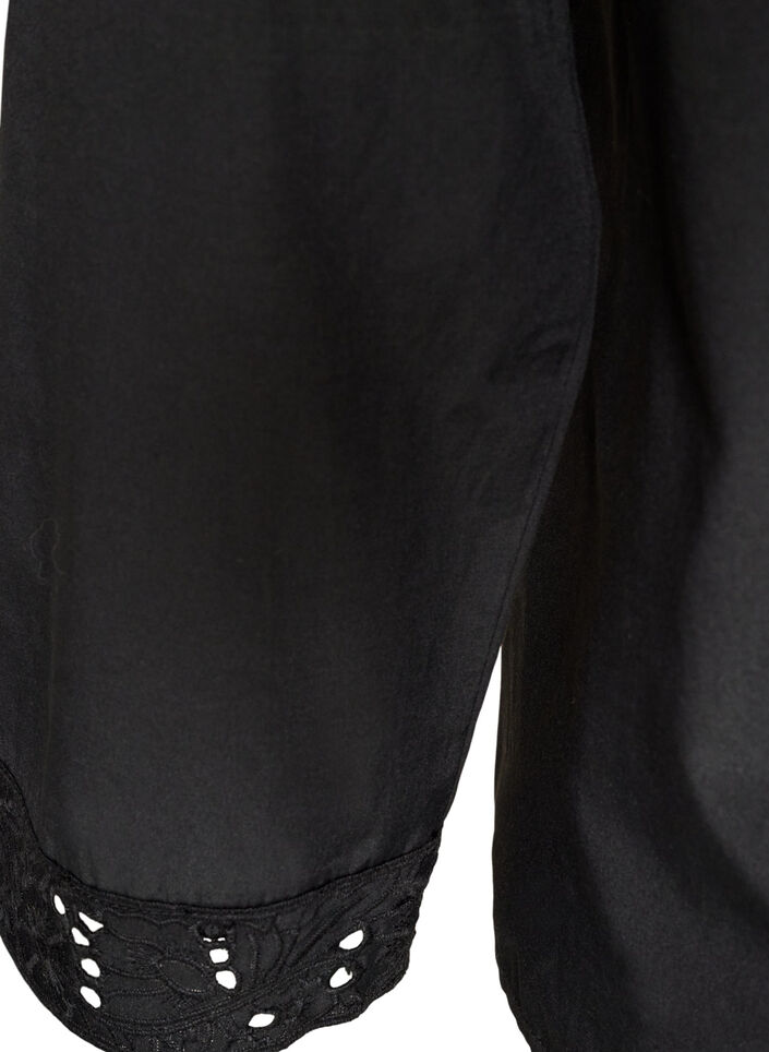 Blouse met broderie anglaise, Zwart, Packshot image number 3