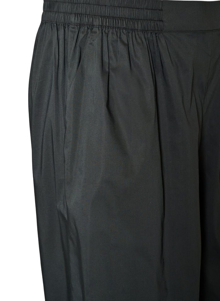 Culottes met een elastische tailleband en wijde pijpen, Zwart, Packshot image number 2