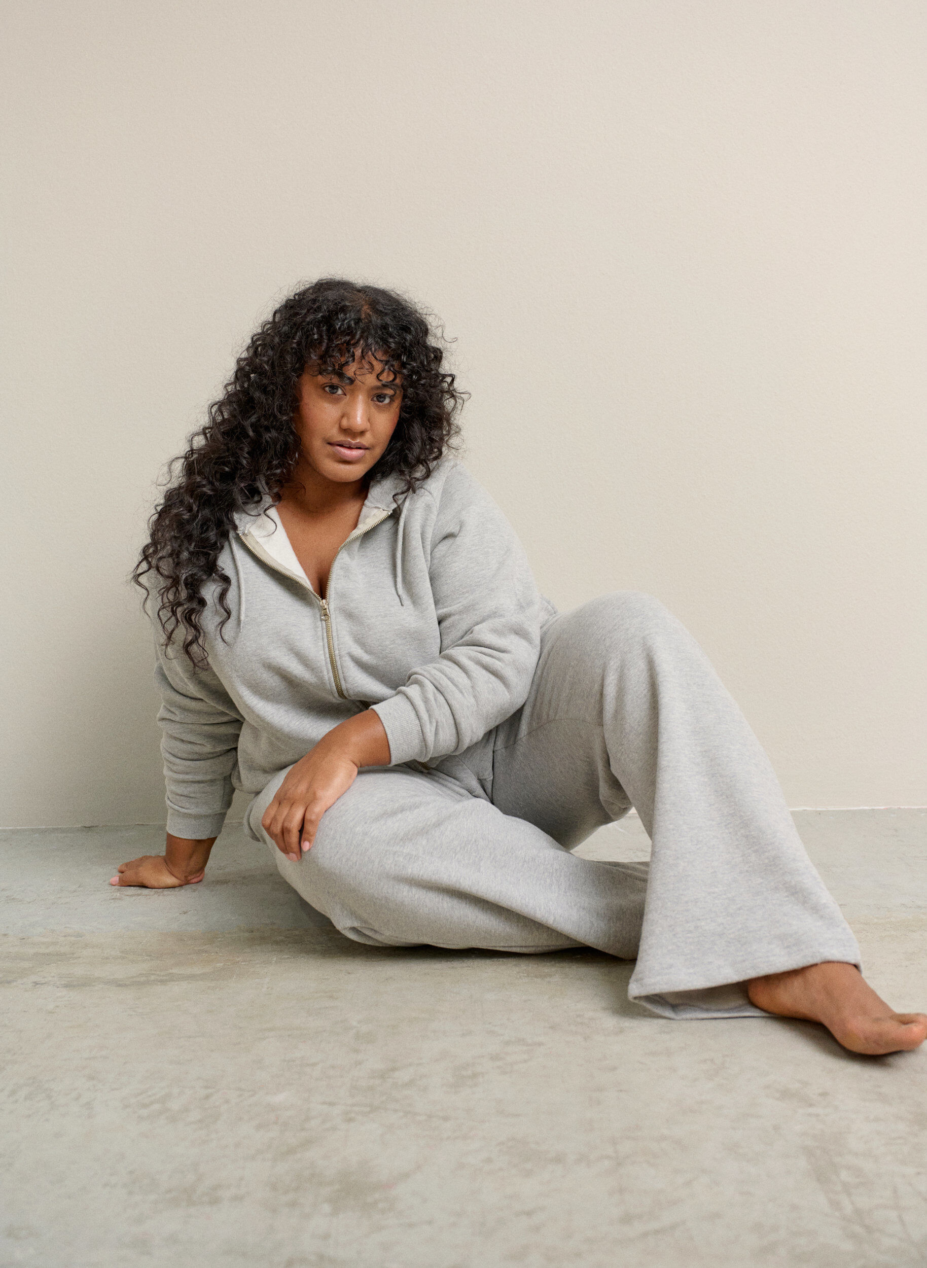 ZizziHoodie met rits, Grijs, Image image number 0