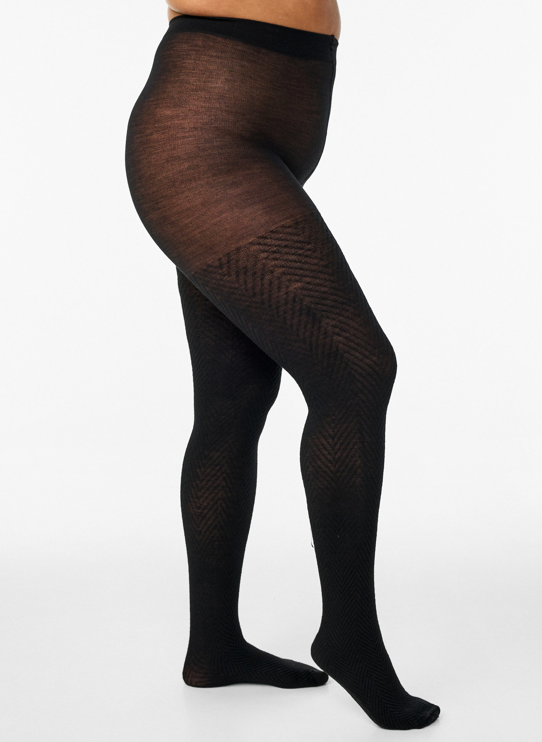 Zizzi Collants textur&eacute;s, Noir, Packshot image number 0