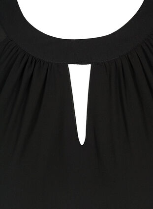Chiffon blouse met 3/4 mouwen, Black, Packshot image number 2