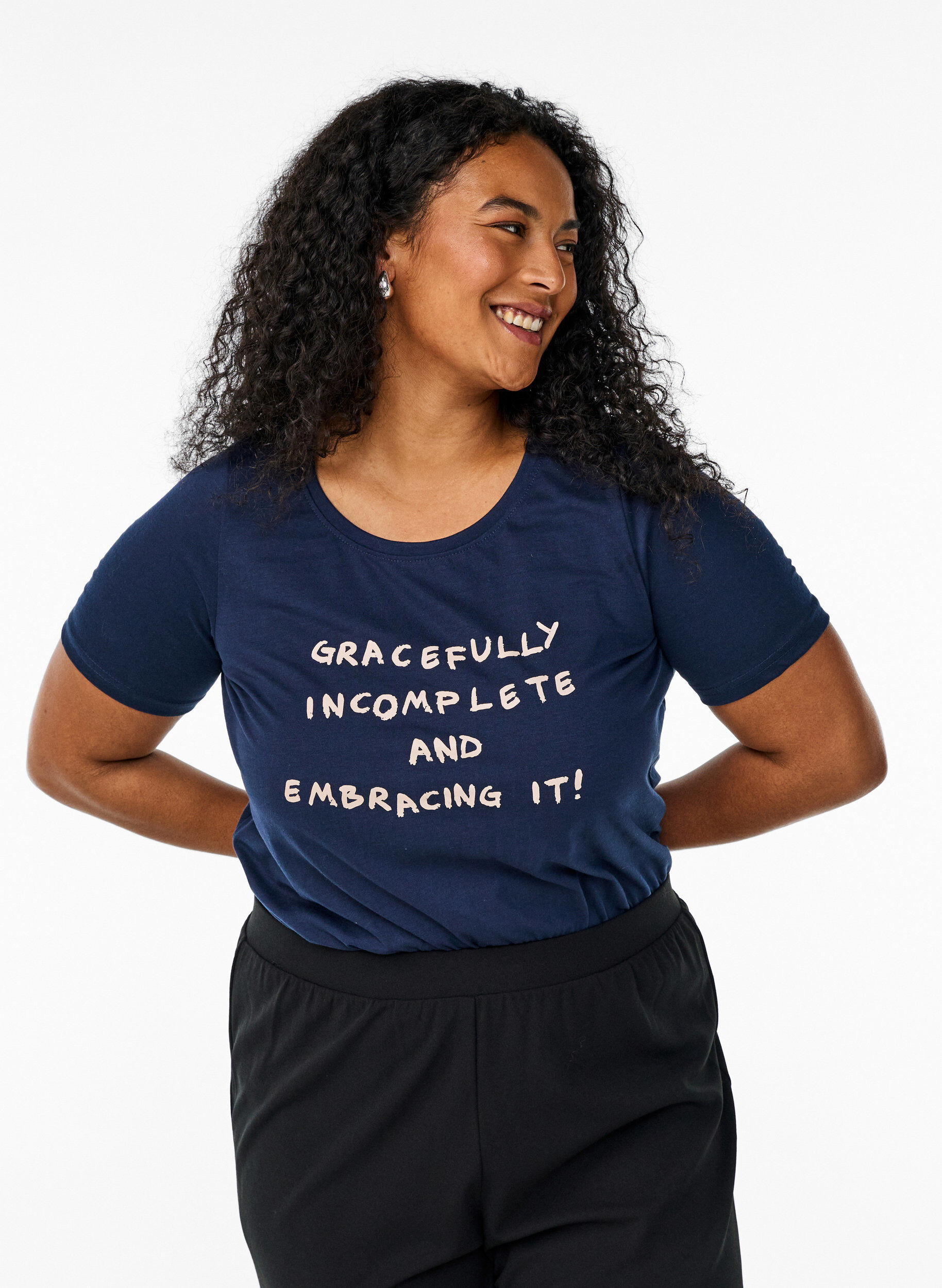 ZizziFLASH - T-shirt met motief, Blauw, Model image number 0