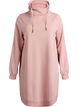 Robe sweat-shirt courte &agrave; col montant et poches, Rose poudr&eacute;e, Packshot image number 0