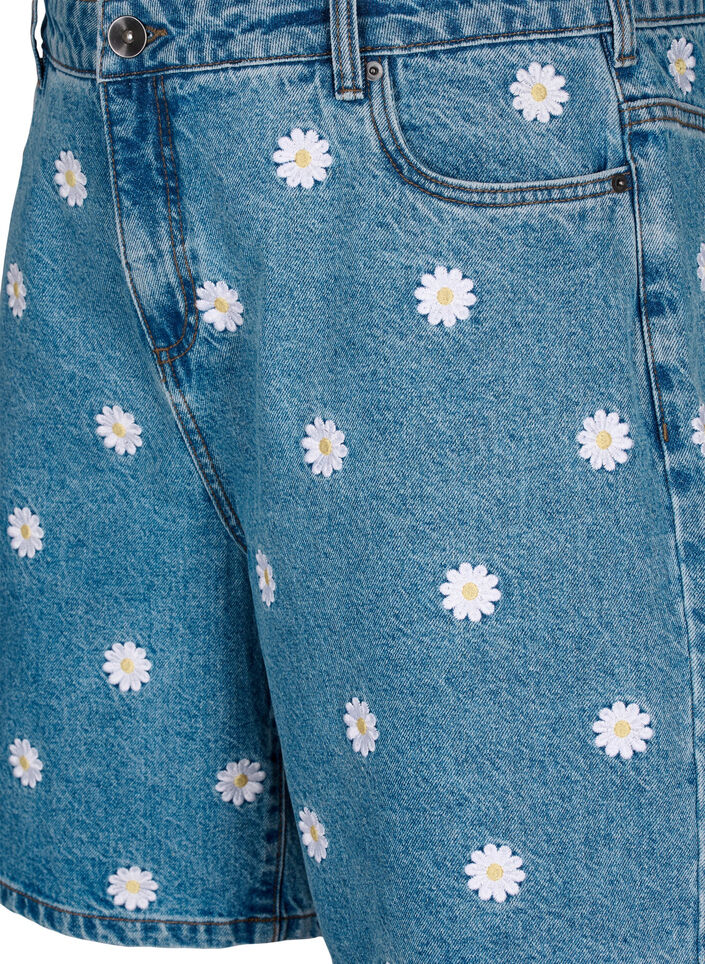 Short Mille &agrave; taille haute avec fleurs brod&eacute;es, L.B. Flower, Packshot image number 2
