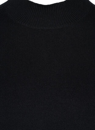 Blouse en tricot à col montant et manches bouffantes, Black, Packshot image number 2
