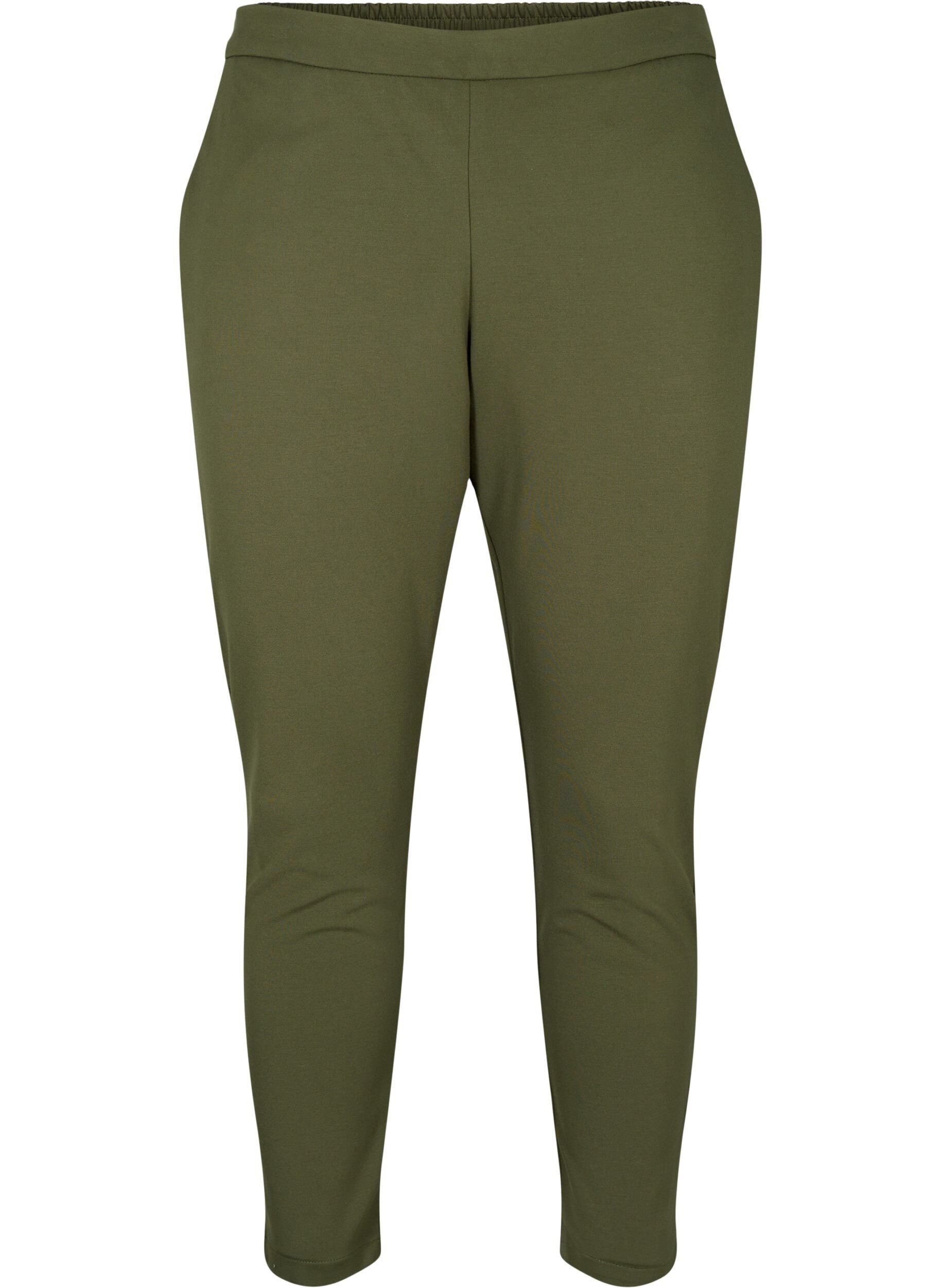 Zizzi Pantalon court avec poches, Vert fonc&eacute;, Packshot image number 0