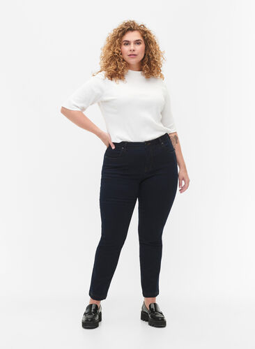 Jeans Emily Slim fit à taille régulière, Unwashed, Model image number 0