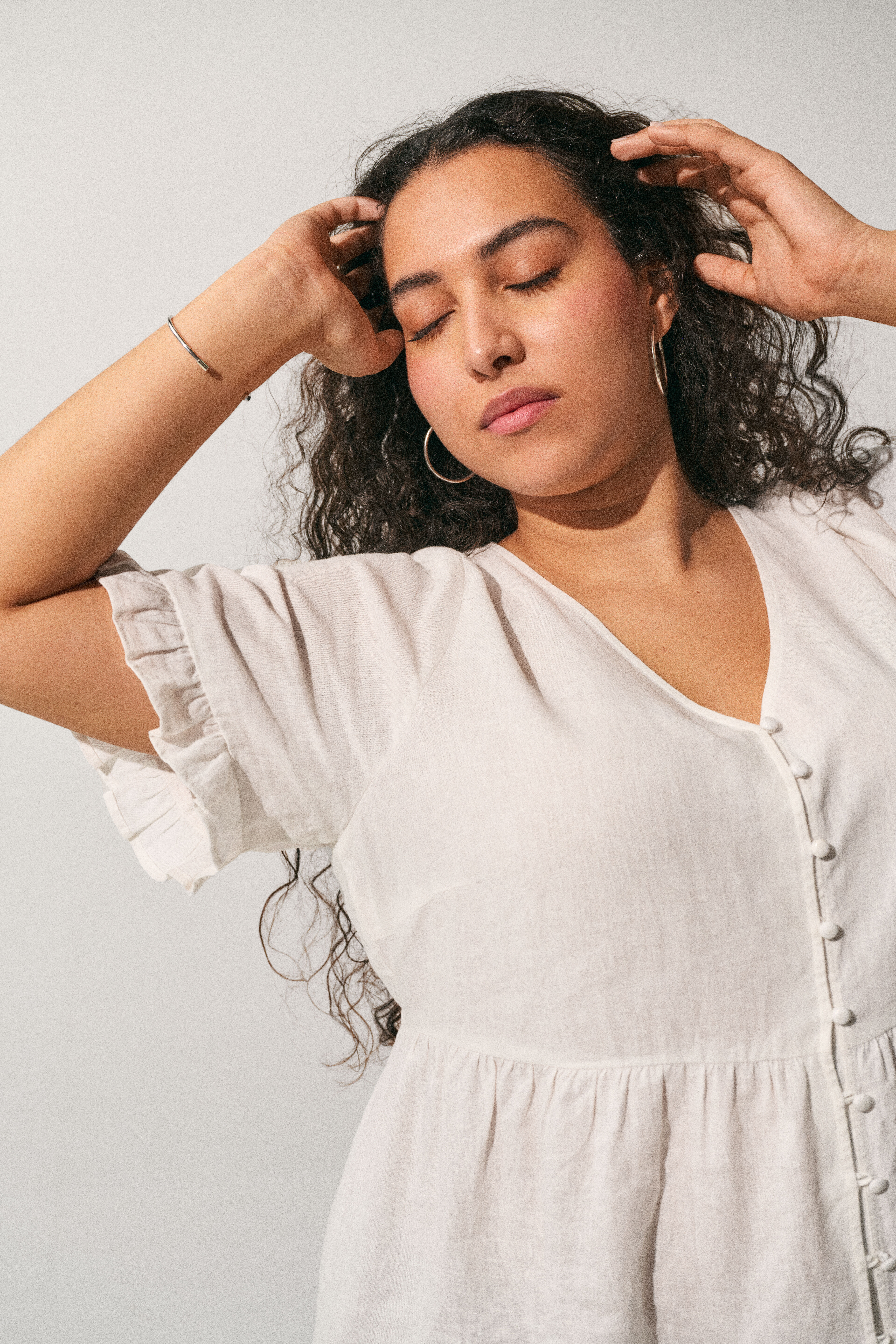 ZizziOutfit van linnen en viscose, , Model