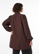 Tunique en viscose avec volants et boutons, Marron, Model image number 2