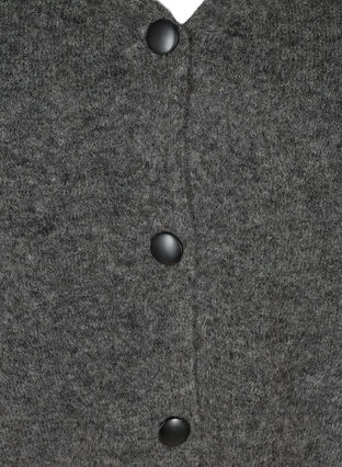 Cardigan court en maille de laine mélangée, Dark Grey Melange, Packshot image number 2