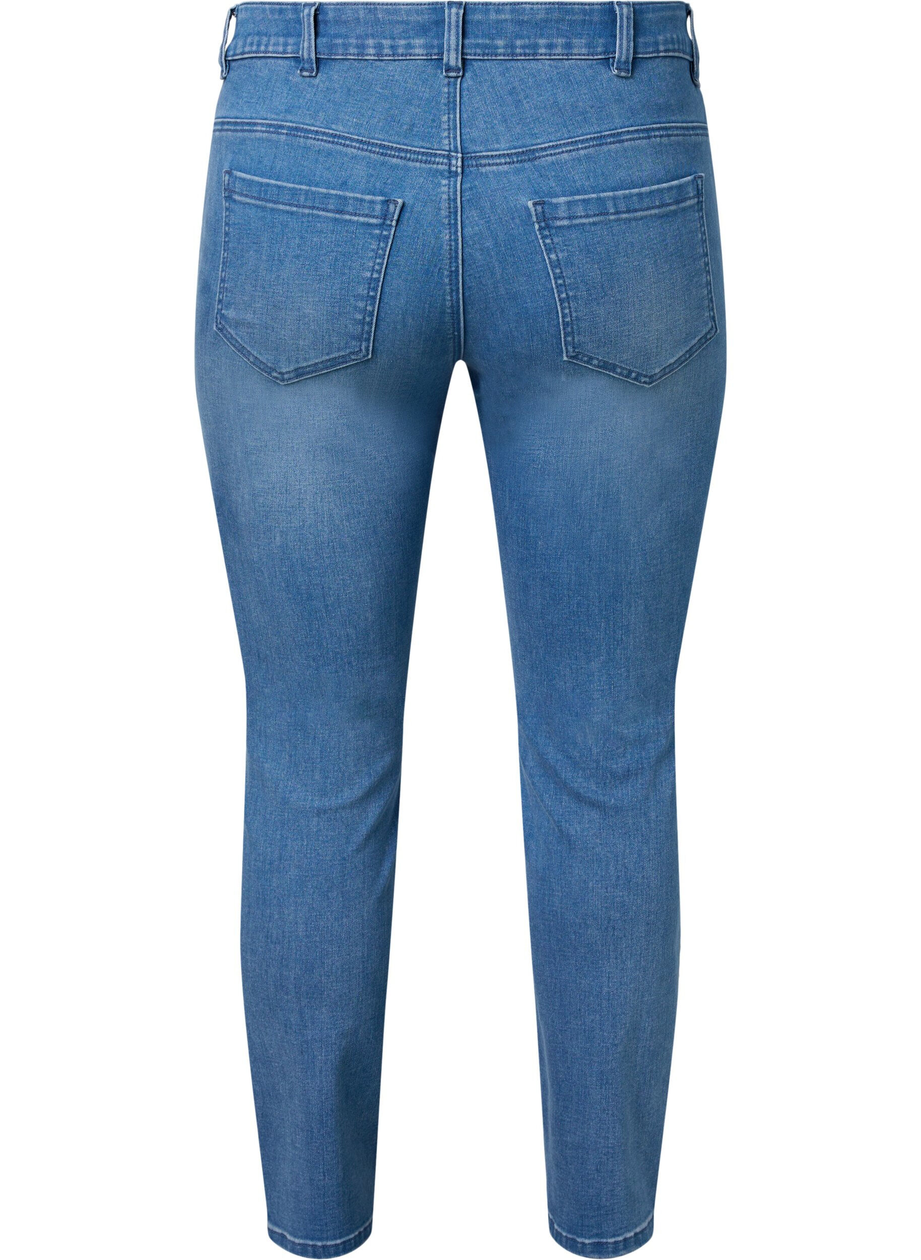 Zizzi Jean Emily avec broderie, Blue denim, Packshot image number 1