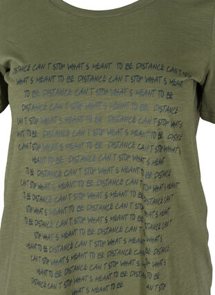 T-shirt met print in ecologisch katoen, Thyme Melange, Packshot image number 2