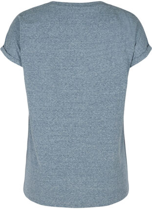 T-shirt chiné en coton, Mood Indigo Mélange, Packshot image number 1