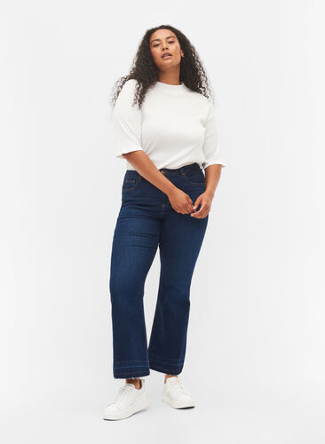 Jeans bootcut Ellen à taille haute, Dark blue, Model image number 0