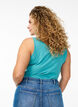 Haut uni Basic en coton, Bleu, Model image number 2