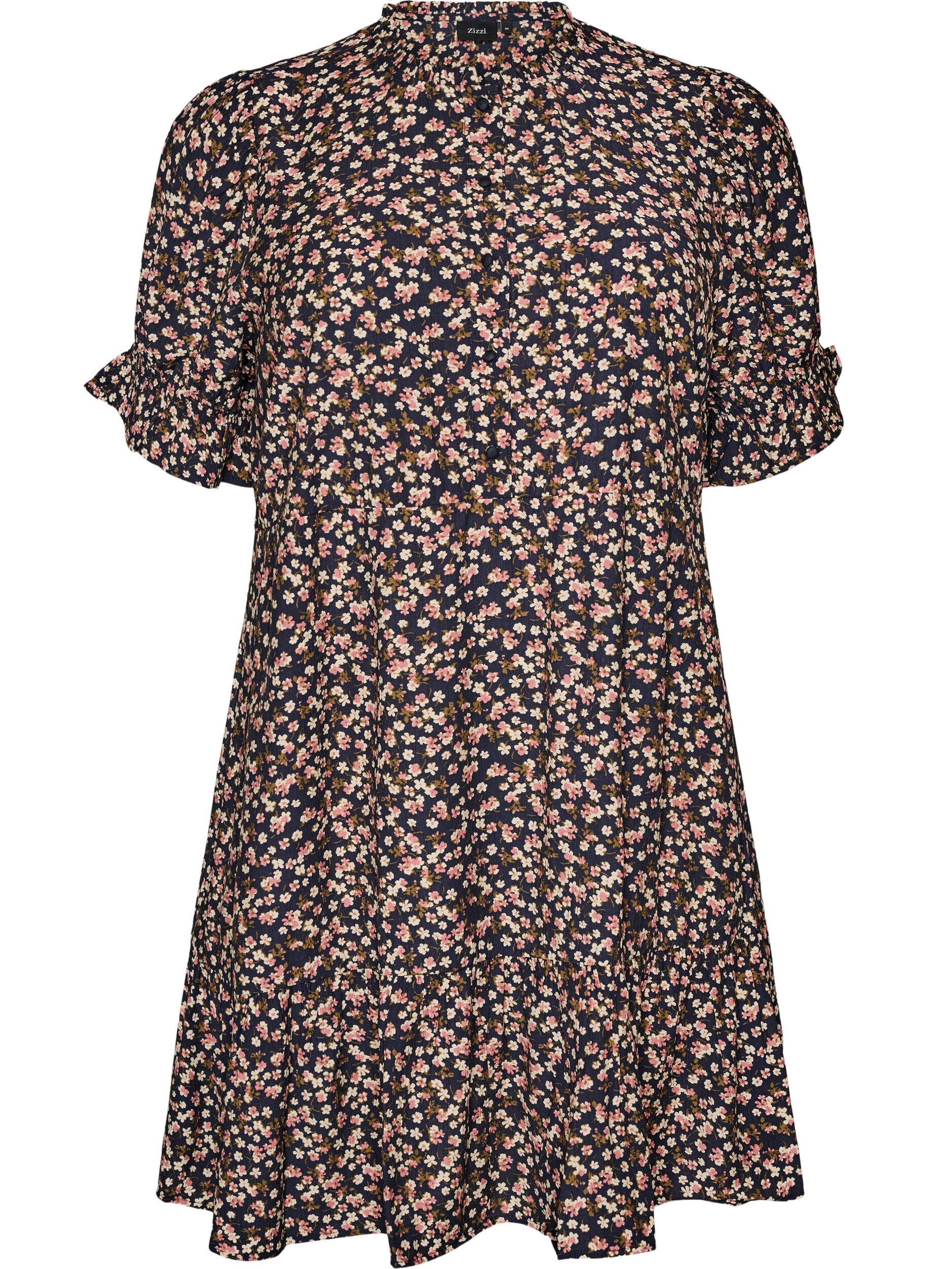 Robe courte en viscose avec volants