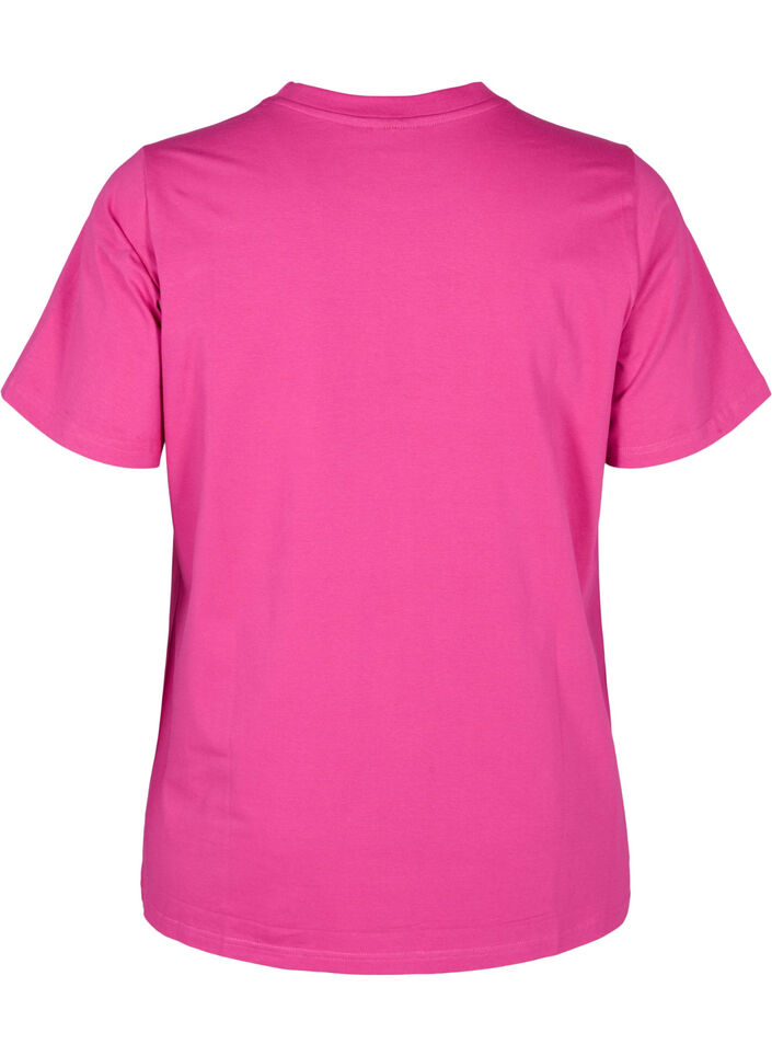 T-shirt in biologisch katoen met een ronde hals, Raspberry Rose, Packshot image number 1