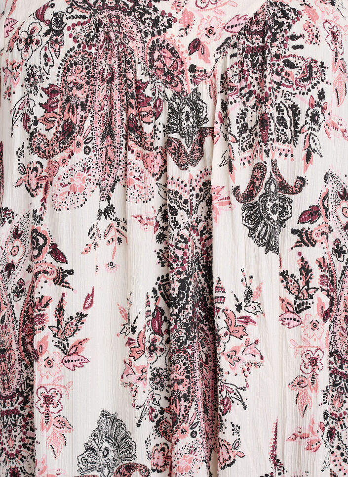 Robe longue avec d&eacute;collet&eacute; carr&eacute; et motifs floraux, Vanille, Packshot image number 2
